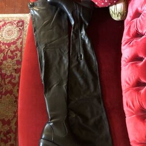 Black Over-the-Knee pleather Boots